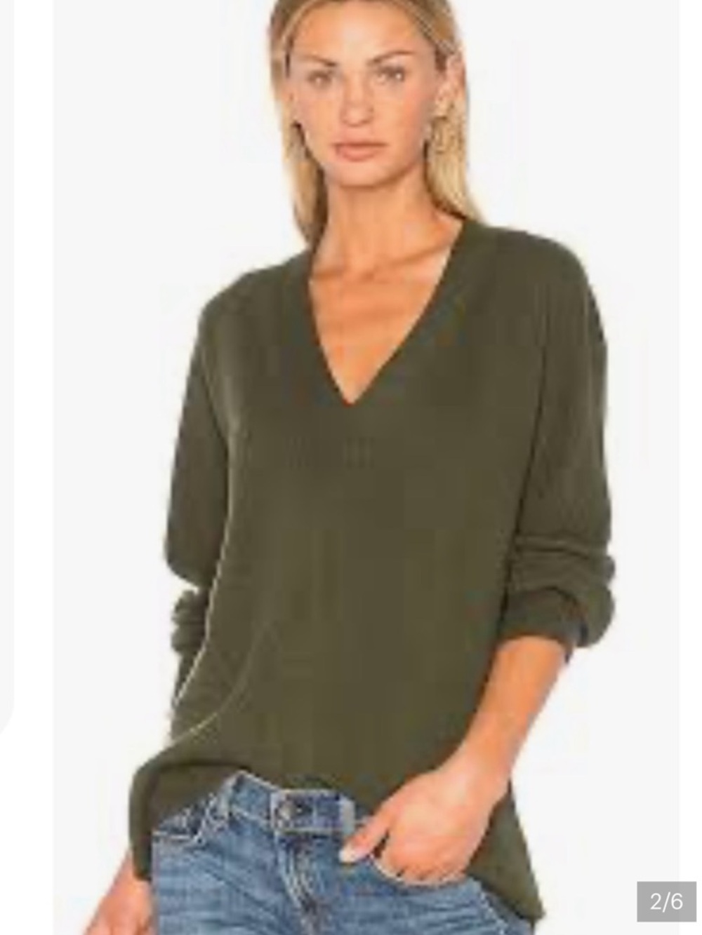 Rag & Bone NWT Green Ace Cashmere V Neck Sweater